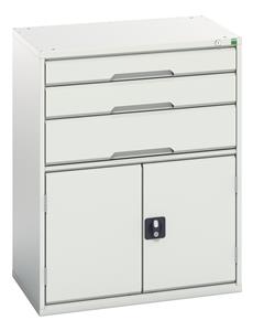 Bott Verso Drawer Cabinets 800 x 550  Tool Storage for garages and workshops Verso 800Wx550Dx1000H 3 Drawer + 2 Door Cabinet
